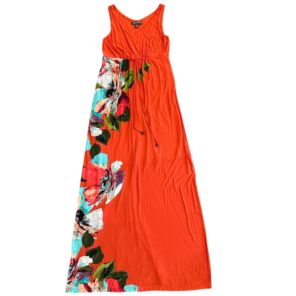 Tommy Bahama Sz S Madalena Rose Floral Maxi Dress Sleeveless Tropical Hibiscus
